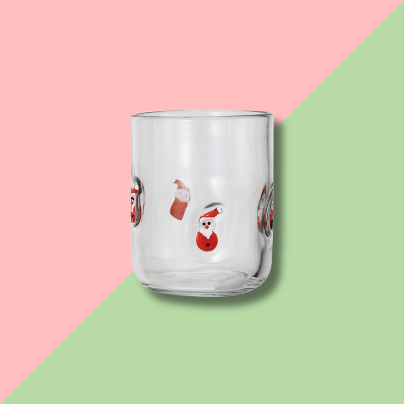 Creative Co-Op Drinking Glass Santa