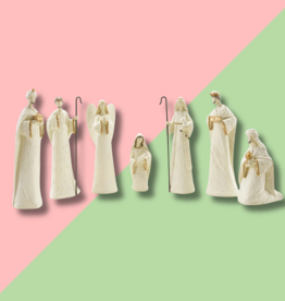 Cream Resin Nativity SET of 7