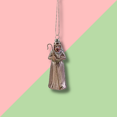 Creative Co-Op Glass Nativity Ornament Shepherd