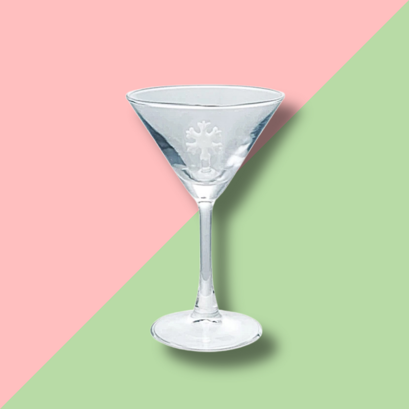 Martini Glass Snowflake Holiday Icon Inside