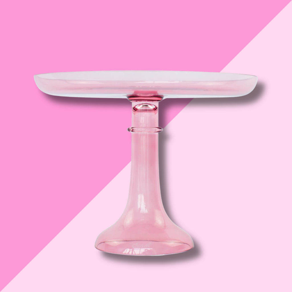 Estelle Colored Glass Rose Cake Stand