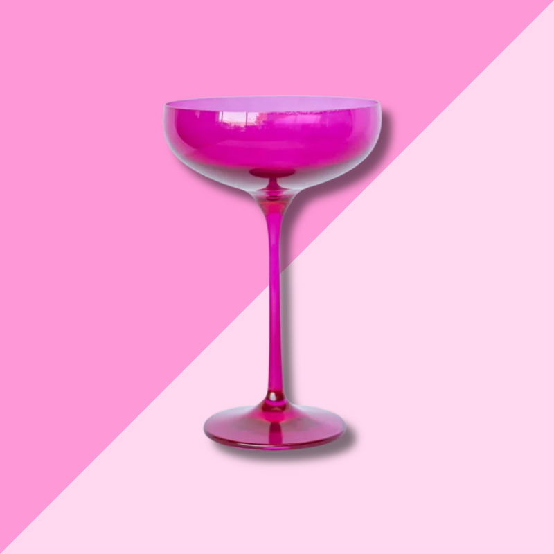 Estelle Colored Glass Fuchsia Champagne Coupe