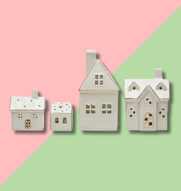 Stoneware Village House C w/ LED Lights