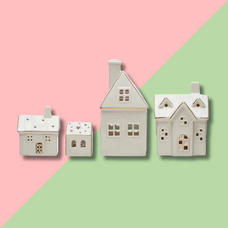 Stoneware Village House A w/ LED Lights