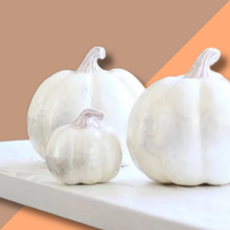 4" Small Capiz Pumpkin - White