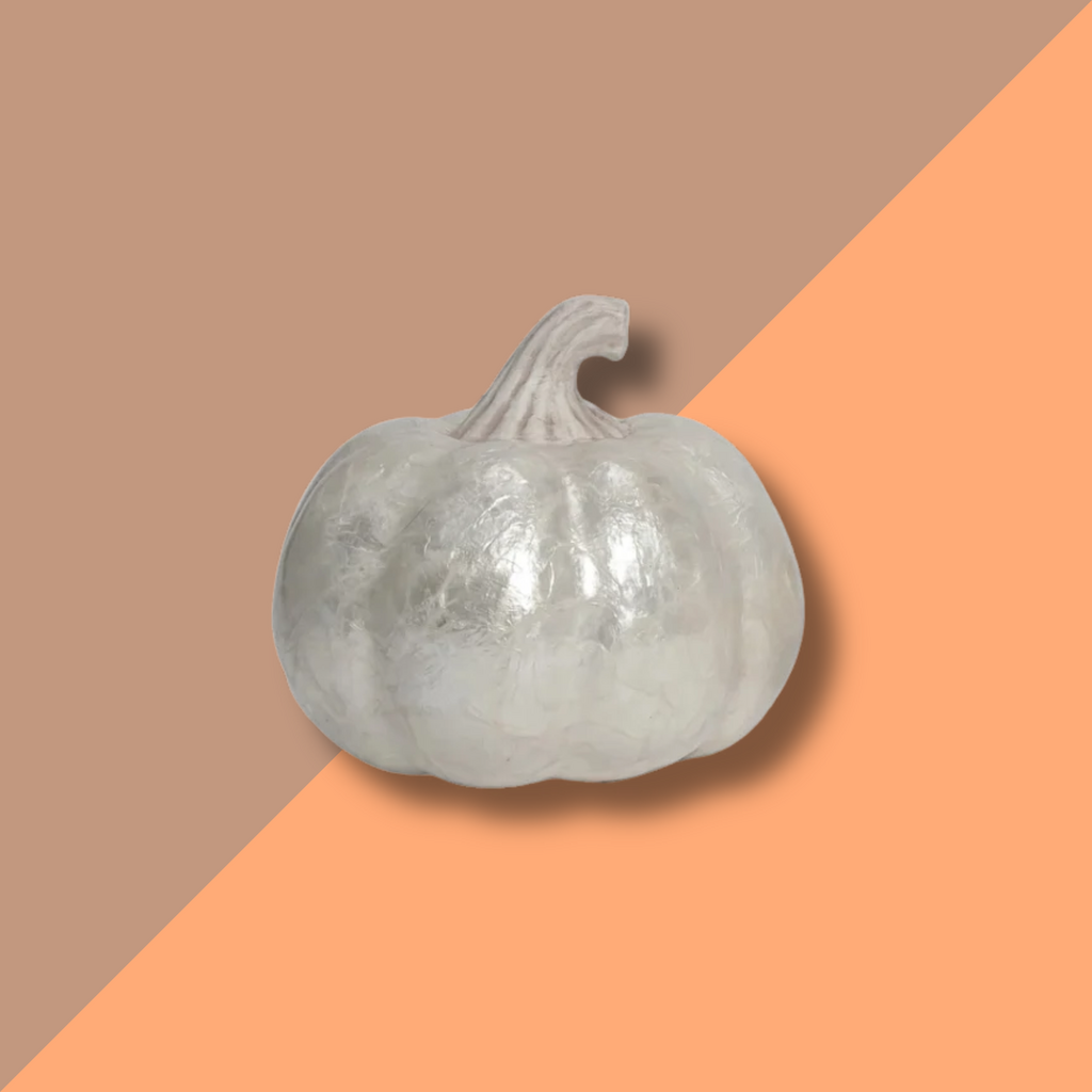 6" Medium Capiz Pumpkin - White