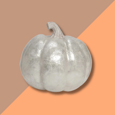 8" Large Capiz Pumpkin - White