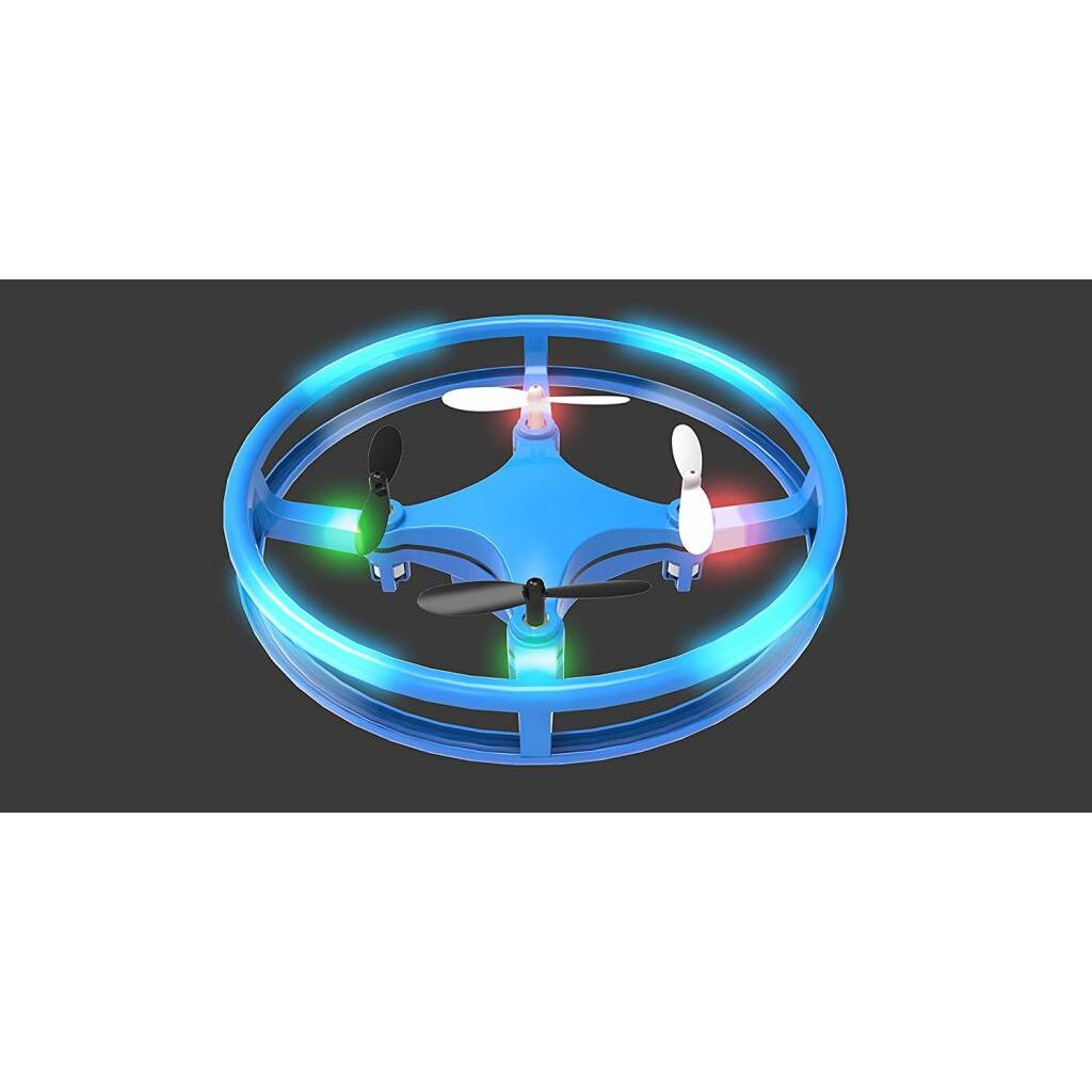 MINDSCOPE Flying Quadcopter Disc with LED Lights & Remote Control - Blue