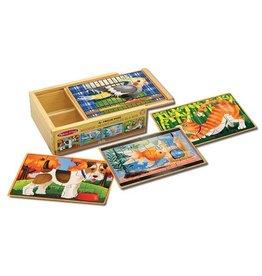 MELISSA & DOUG Pets Wooden Jigsaw Puzzles Box