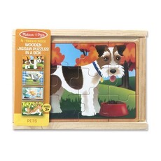 MELISSA & DOUG Pets Wooden Jigsaw Puzzles Box