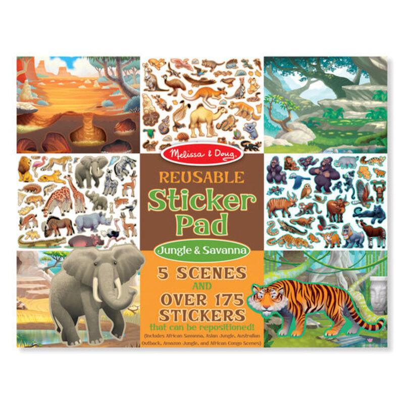 MELISSA & DOUG Jungle and Savanna Reusable Sticker Pad