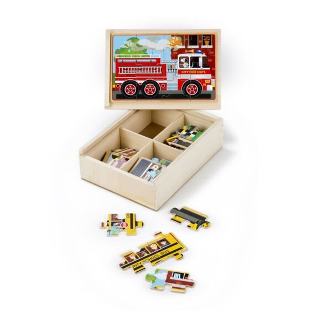 MELISSA & DOUG Vehicle Puzzles in a Box