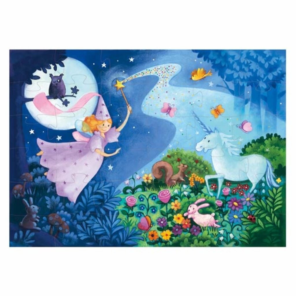 DJECO 36pc Silhouette Puzzles The Fairy And The Unicorn