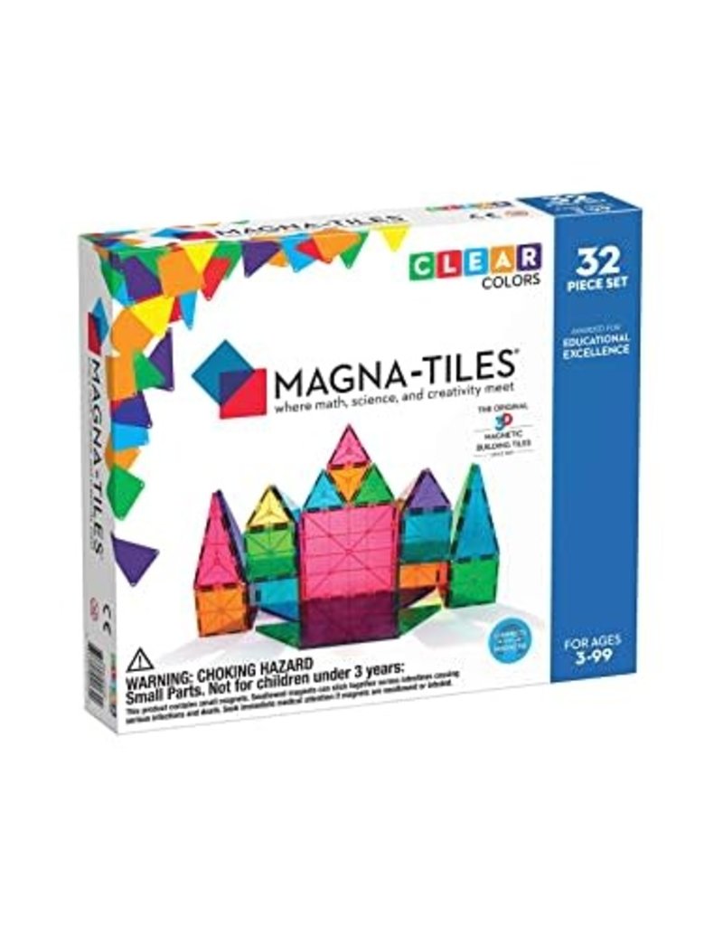 VALTECH MAGNA-TILES Clear Colors 32 Piece Set