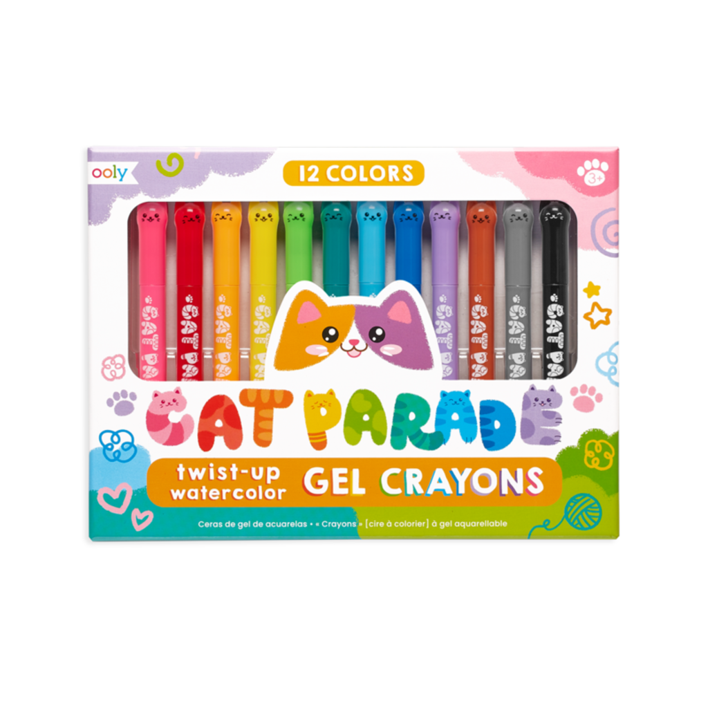 OOLY Cat Parade Watercolor Gel Crayons Set of 12