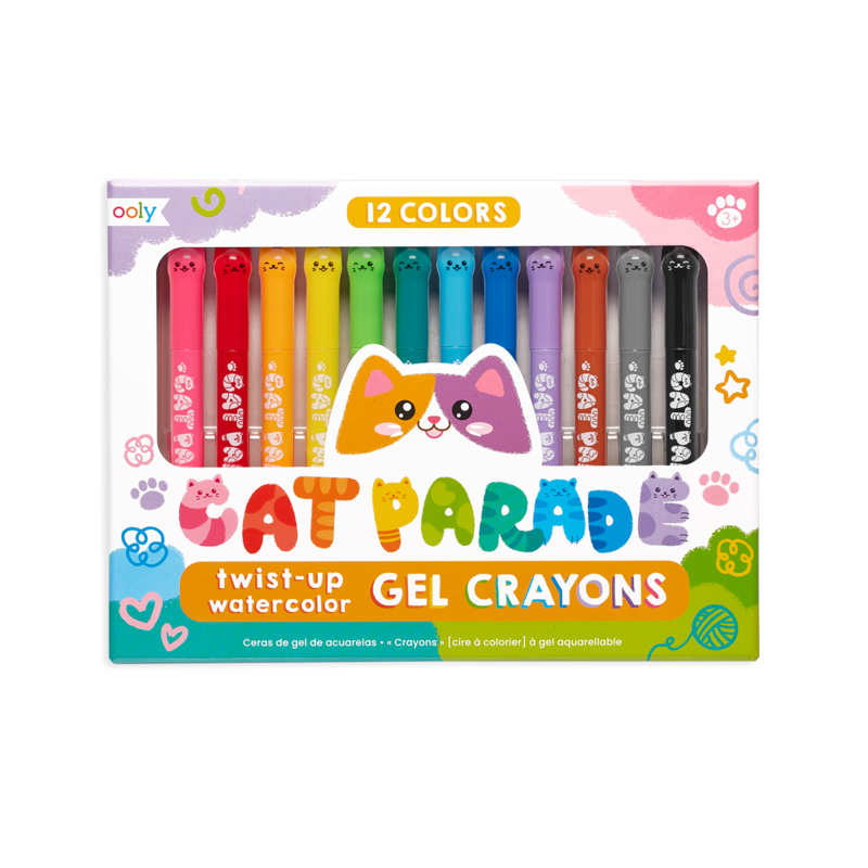 OOLY Cat Parade Watercolor Gel Crayons Set of 12