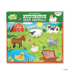 MINDWARE My First Wooden Farm Puzzle Discontinued