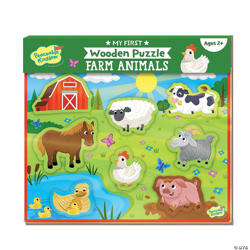 MINDWARE My First Wooden Farm Puzzle Discontinued