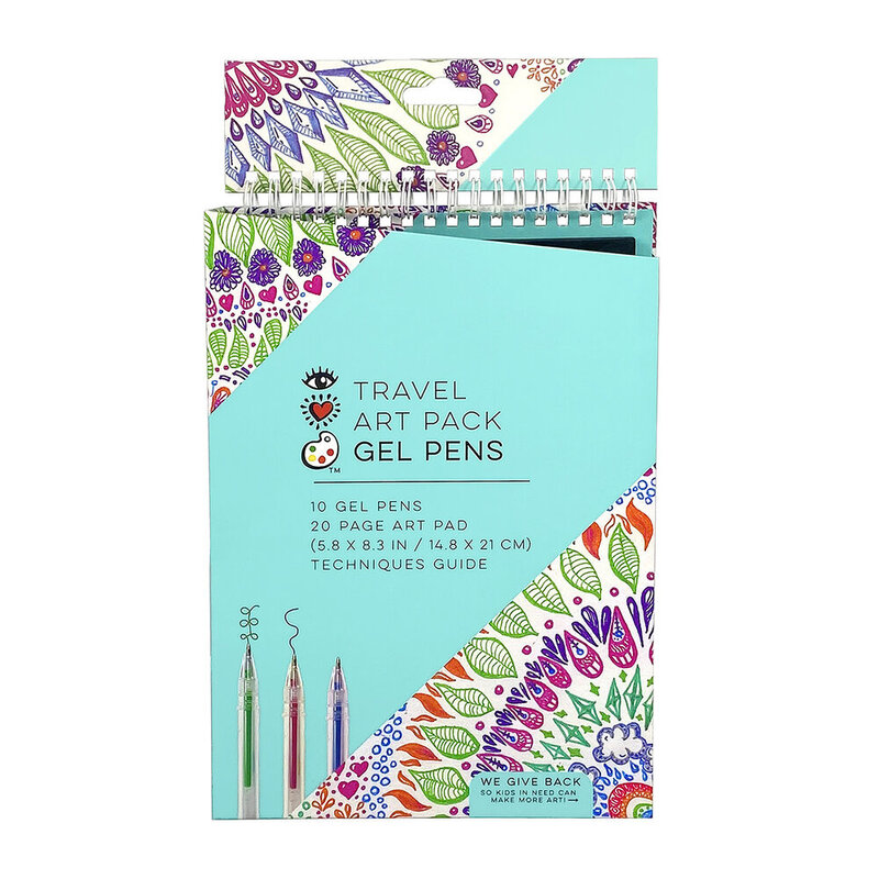 BRIGHT STRIPES Travel Art Pack Gel Pens