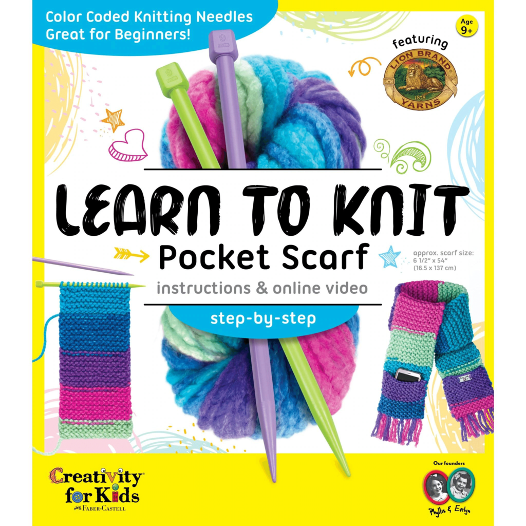 CREATIVITY FOR KIDS Learn To Knit Pocket Scarf