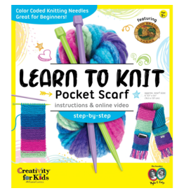 CREATIVITY FOR KIDS Learn To Knit Pocket Scarf
