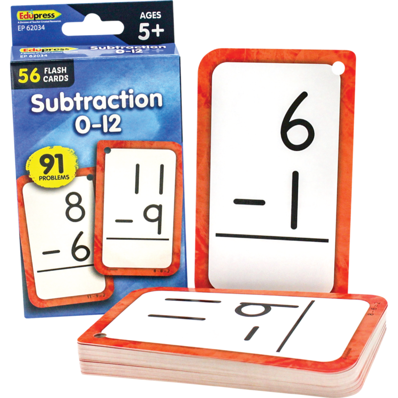 Teacher Created Resources Flash Cards Subtraction 0-12