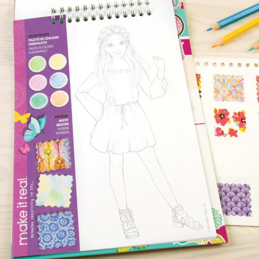 MAKE IT REAL Fashion Design Sketchbook: Blooming Creativity