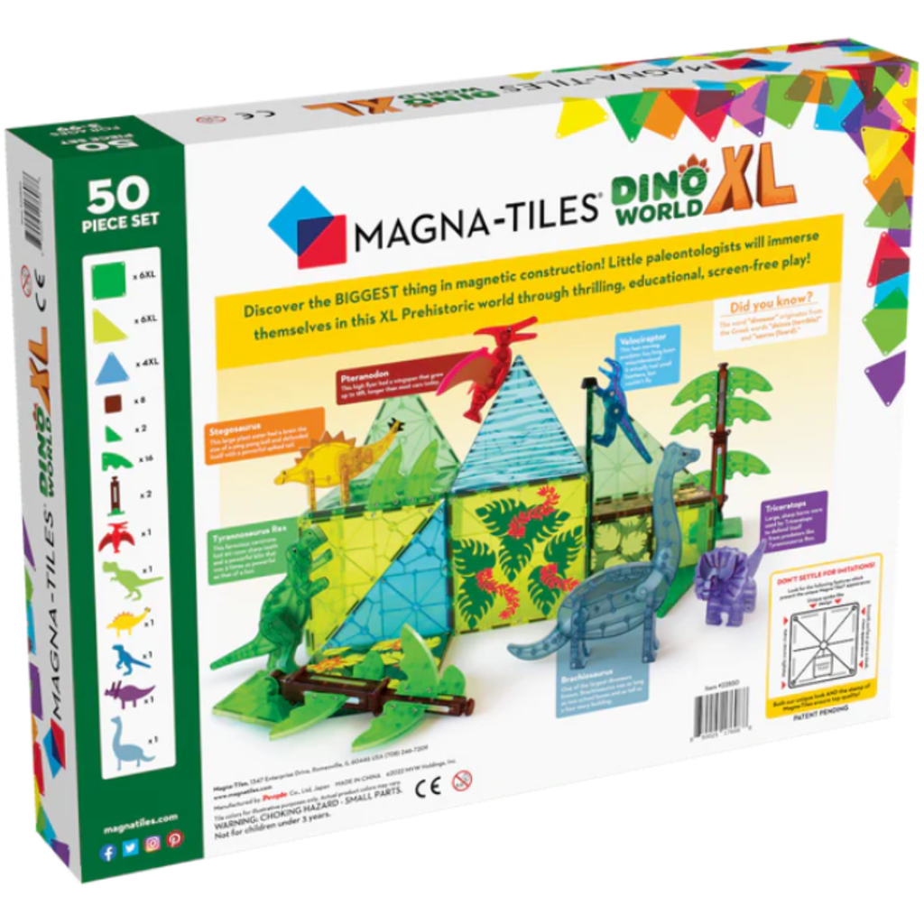 VALTECH Magna-Tiles Dino World XL 50 piece Set