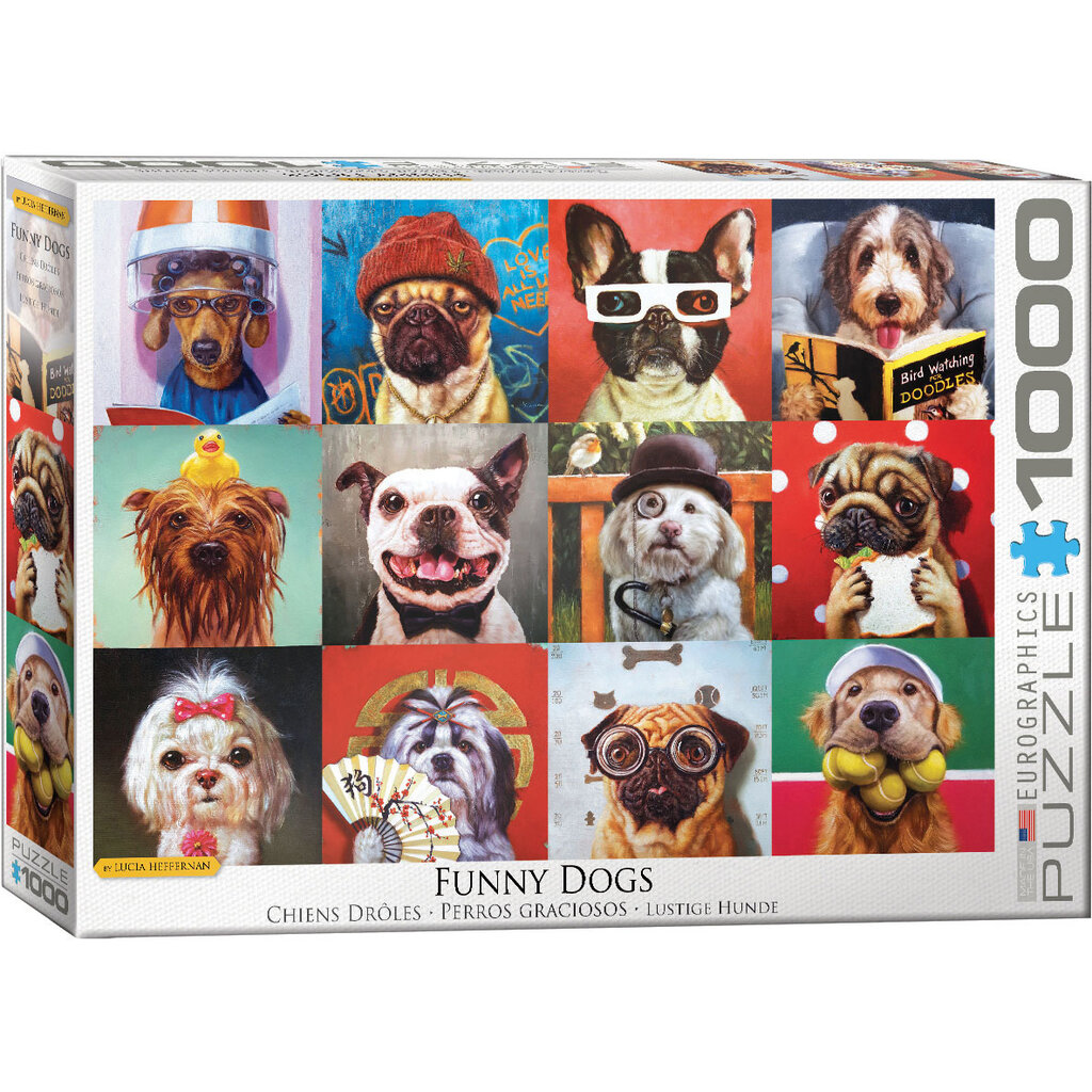 Funny Dogs by Lucia Heffernan 1000pc - BrainyZoo Toys