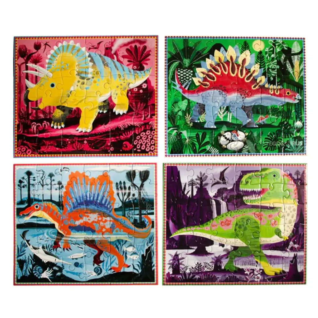 EEBOO Dinosaurs Skeletal Systems Four Puzzles 36 pc