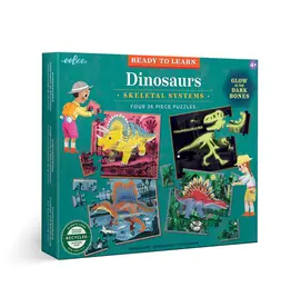 EEBOO Dinosaurs Skeletal Systems Four Puzzles 36 pc
