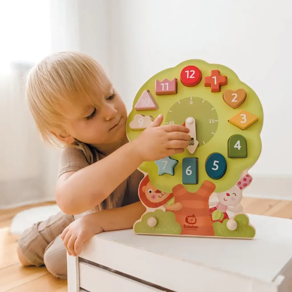 BABABOO AND FRIENDS Wonder Tree Shape Sorting Clock