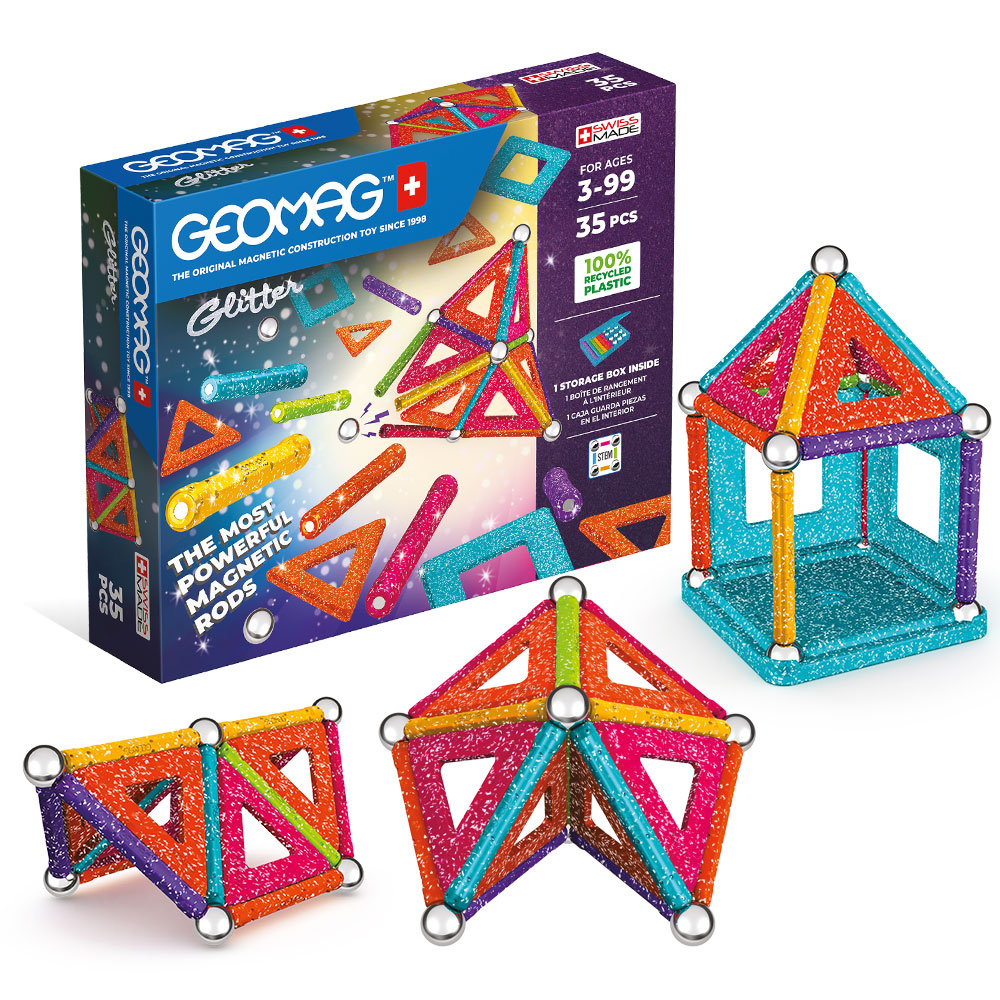Geomag Glitter - Ecofriendly 35 pièces Geomag : King Jouet Suisse Geomag Glitter - Ecofriendly 35 pièces Geomag : King Jouet Suisse
