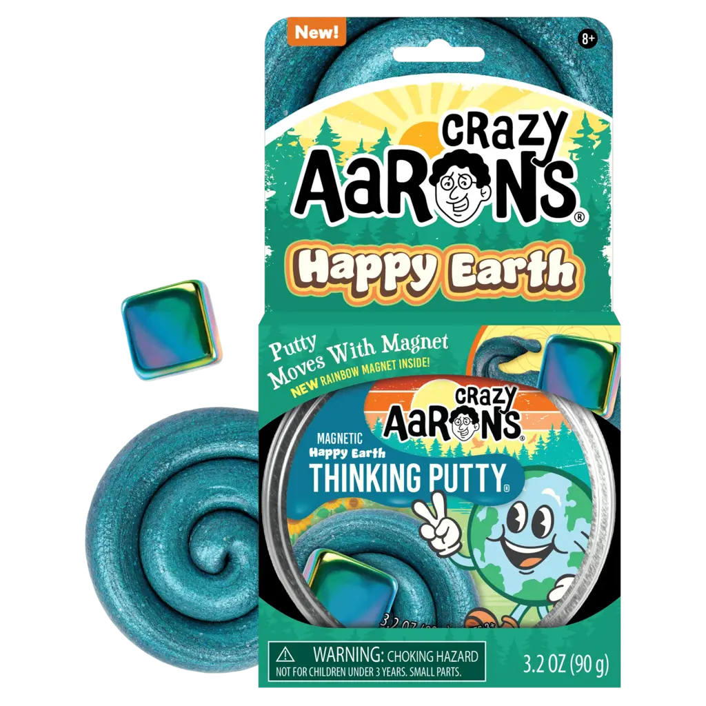 CRAZY AARON Magnetic Happy Earth Thinking Putty 4" Tin