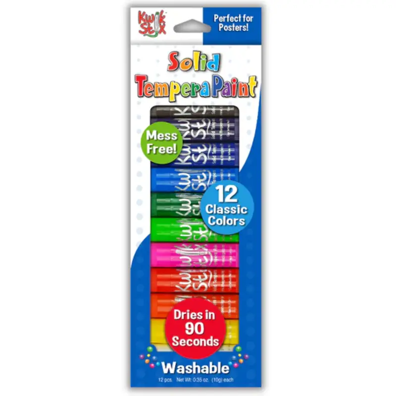 PENCIL GRIP KwikStix Tempera Paint 12 Classic Colors