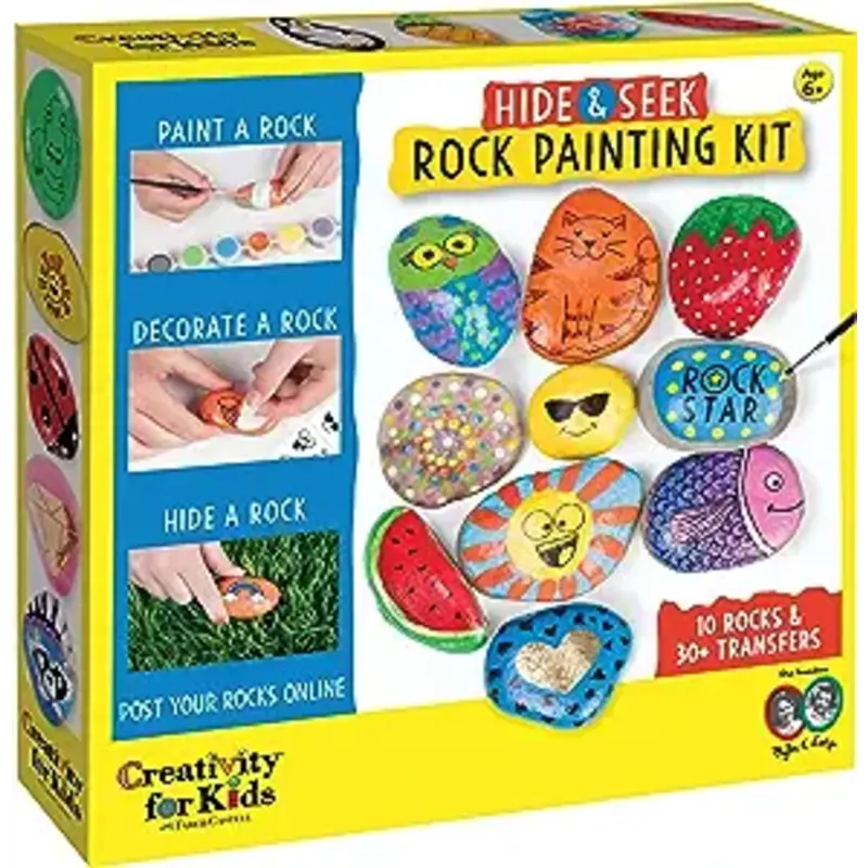 PAINT POUR HIDE AND SEEK ROCK PAINTING KIT - Grandrabbit's