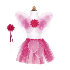 CREATIVE EDUCATION Fancy Flutter Skirt With Wings & Wand, Pink, Size 4-6