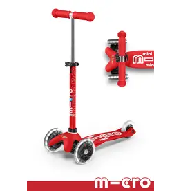 MICRO KICKBOARD Mini Scooter Deluxe LED Red *In Store Pick Up