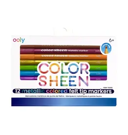 OOLY Color Sheen Metallic Felt Tip Markers 12 pk