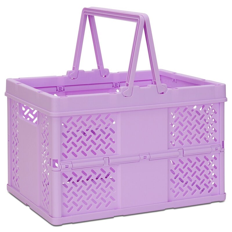 ISCREAM Purple Foldable Storage Crate Large