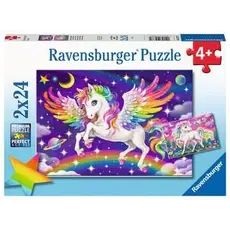 RAVENSBURGER Unicorns & Pegasus 2x24 pc  Floor Puzzle
