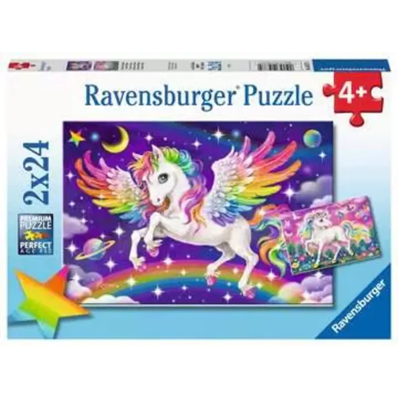 RAVENSBURGER Unicorns & Pegasus 2x24 pc  Floor Puzzle