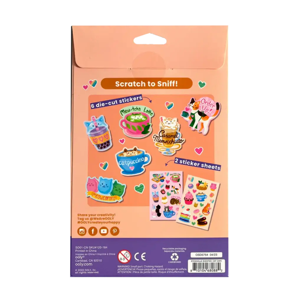 OOLY Scented Stickers Cat Cafe