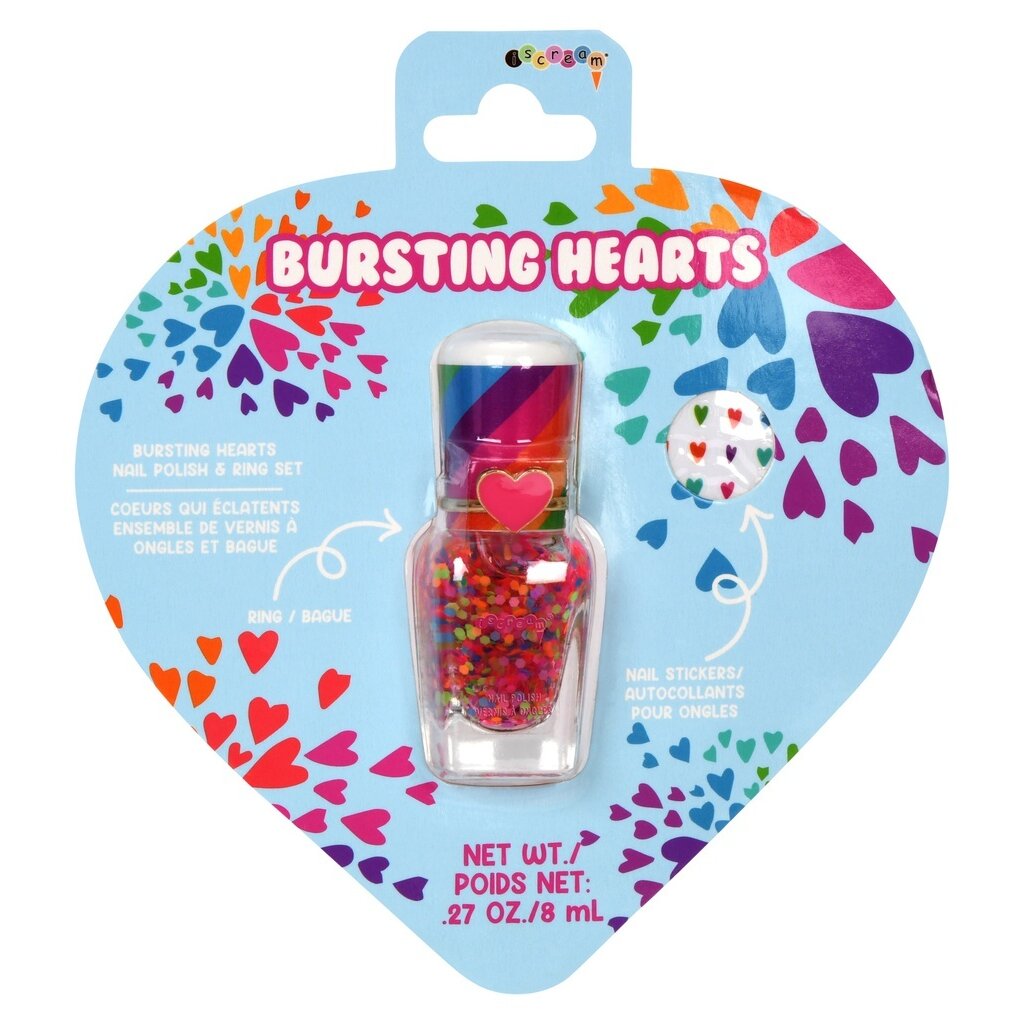 ISCREAM Bursting Hearts Nail Polish + Ring Set