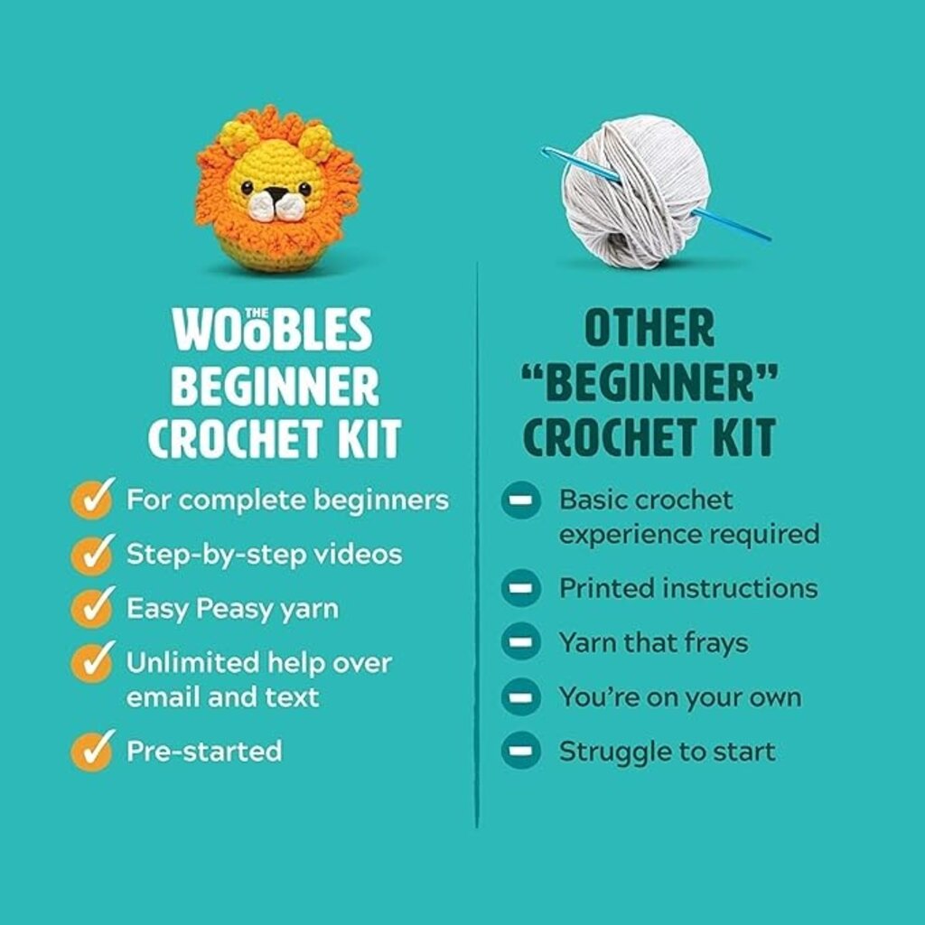 The Woobles Sebastian the Lion Beginner Crochet Kit