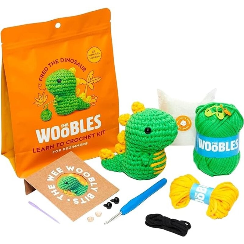 The Woobles Fred the Dinosaur Beginner Crochet Kit