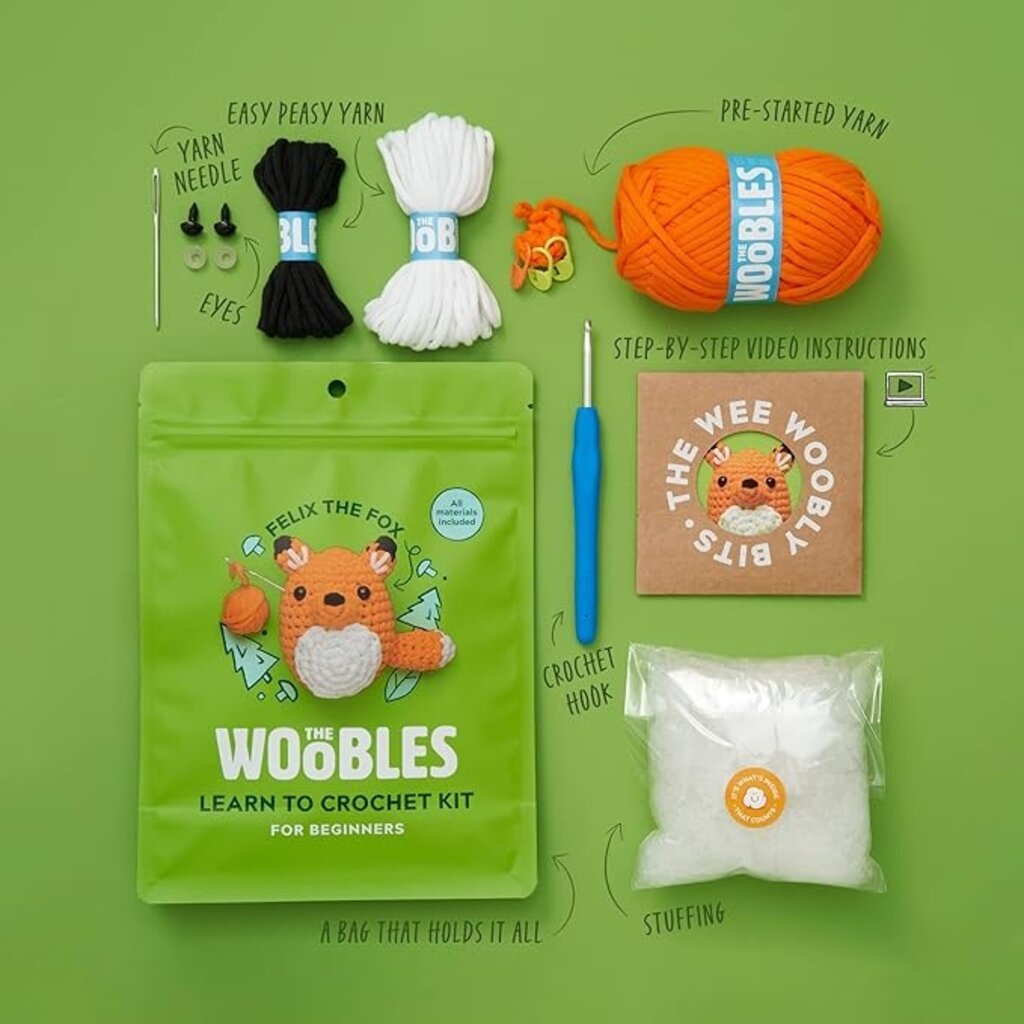 The Woobles Felix the Fox Beginner Crochet Kit