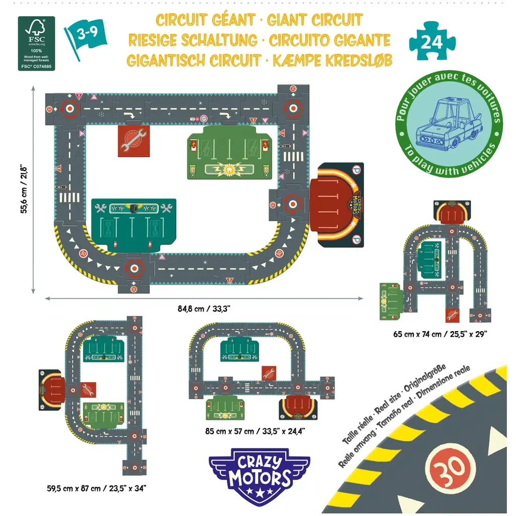 DJECO Circuit de Ville - giant puzzle