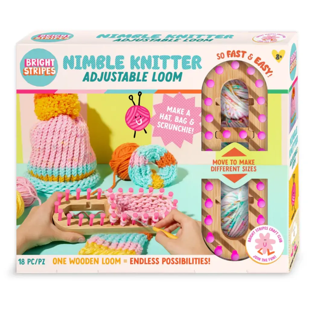 BRIGHT STRIPES Nimble Knitter Adjustable Loom