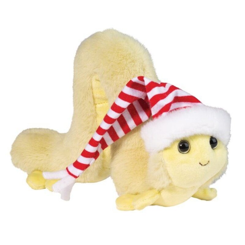 DOUGLAS CUDDLE TOYS Inchy Inchworm with Santa Hat 8"